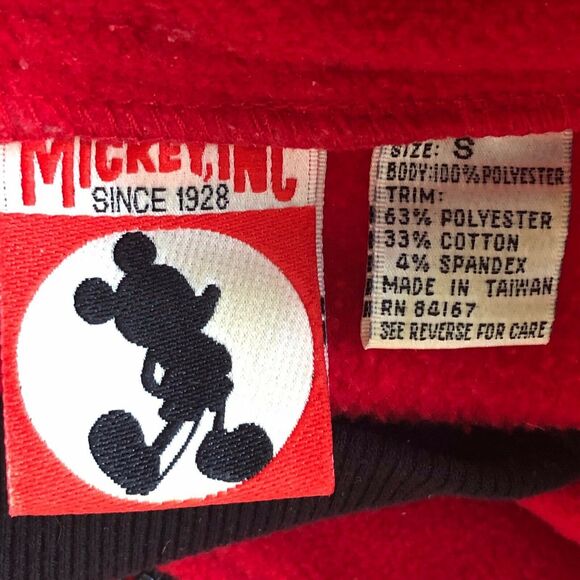 Mickey Mouse Sz S/M Fleece Jacket Embroidered Disney Inc Vintage 1990's Men - Picture 2 of 6